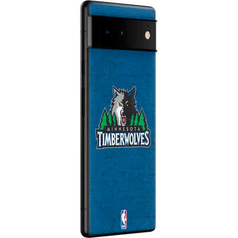 NBA Minnesota Timberwolves Distressed Google Pixel 6 Skin